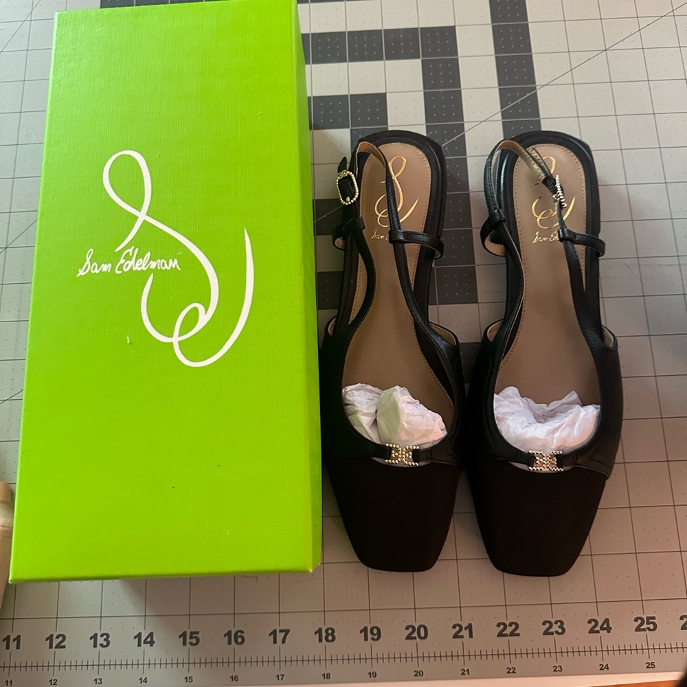 Sam Edelman Black Flats with Embellished Detail